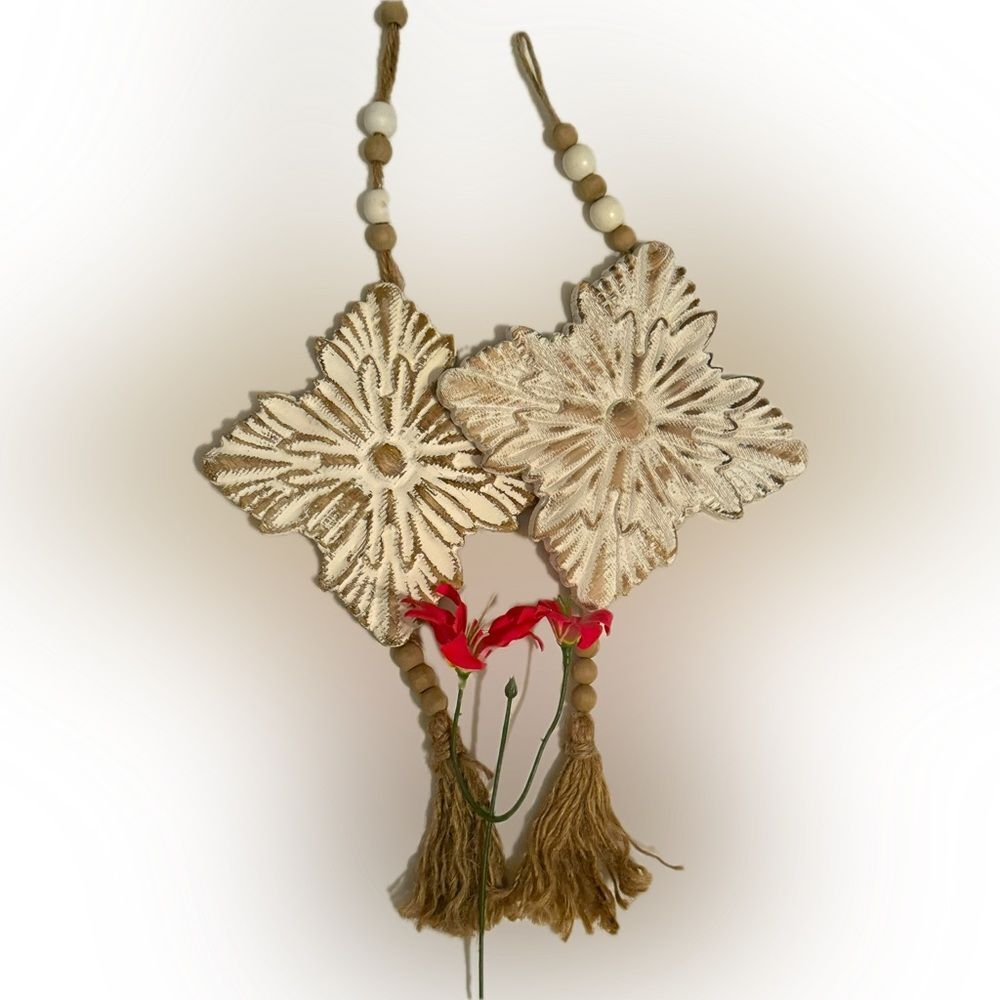 Home decor neutral distressed unique fringe pieces!